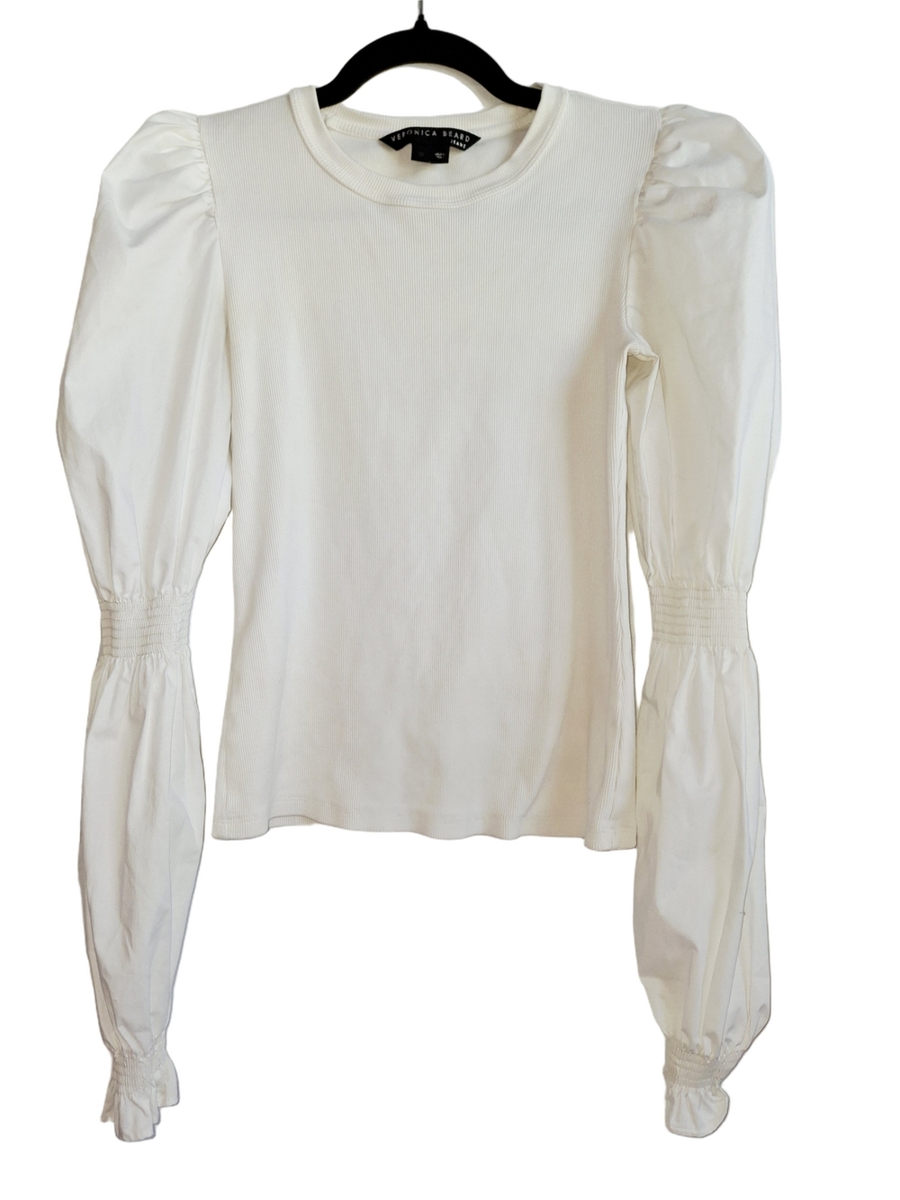 Veronica Beard Cream Puff-Sleeve Long Sleeve Sz Small High FashionTop
